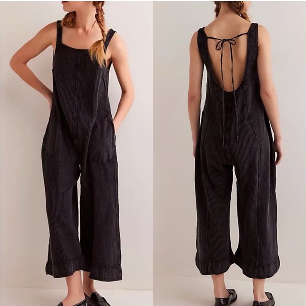 Free People FP One Callie One-Piece wide-leg jumpsuit in a thermal fabric